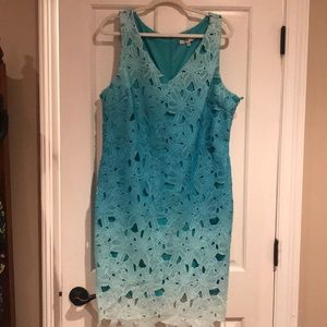 Turquoise ombré lace dress